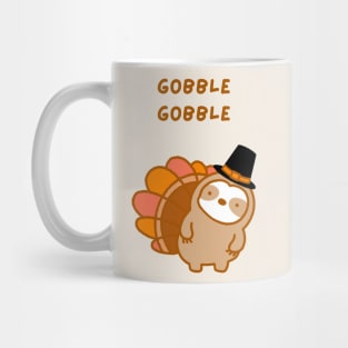 Thanksgiving Gobble Gobble Sloth Mug